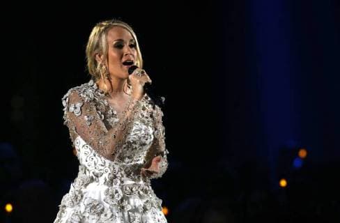 Carrie Underwood performs on stage at the 51st Annual Country Music Association Awards on November 8, 2017 at the Bridgestone Arena in Nashville.  NAS20171108301 JOHNxSOMMERSxII