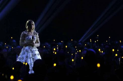 Carrie Underwood performs on stage at the 51st Annual Country Music Association Awards on November 8, 2017 at the Bridgestone Arena in Nashville.  NAS20171108303 JOHNxSOMMERSxII