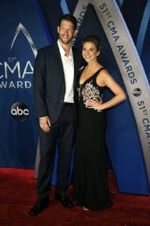 Clayton Kershaw, L.A. Dodgers pitcher, and his wife Ellen arrive for the 51st Annual Country Music Association Awards on November 8, 2017 at the Bridgestone Arena in Nashville.  NAS20171108363 JOHNxSOMMERSxII