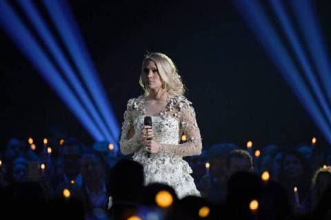 November 8, 2017 - Nashville, TN, U.S. - 08 November 2017 - Nashville, Tennessee - Carrie Underwood. 51st Annual CMA Awards, Country Music s Biggest Night, held at Bridgestone Arena. Photo Credit: Laura Farr AdMedia Nashville U.S. - ZUMAa123 20171108_zaa_a123_615 Copyright: xLauraxFarrAdmediax