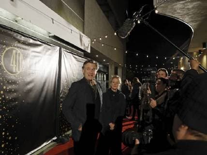 November 8, 2017 - Denver, Colorado, U.S - Actor BILL PULLMAN, left, from the movie The Ballad of Lefty Brown poses for photos on the Red Carpet at the Sie Film Center Wed. night. Denver U.S. - ZUMAav4_ 20171108_zaf_av4_001 Copyright: xHectorxAcevedox