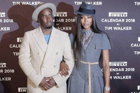 Sean Diddy Combs and Naomi Campbell arrive on the red carpet at The Pirelli 2018 Calendar by Tim Walker Press Conference on November 10, 2017 in New York City. The Pirelli 2018 Calendar was shot by iconic photographer Tim Walker through the fantastical lense of Lewis Carroll s Alice s Adventures in Wonderland.  NYP20171110126 JOHNxANGELILLO