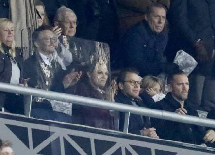 Crown Prince Crown Prince Victoria and Prince Daniel sat on the VIP stands Swedish national team in football, World Cup playoff between Sweden-Italy 1-0, Friends Arena, Stockholm, 2017-11-10 Victoria de Suede;Daniel Westling Stockholm Sweden  560484