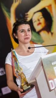 Film Director Ayse Tropak delivers a speech after she won 4th Ocana Award to Freedom for her film Mr. Gay Syria during the ceremony to announce the winners of the 14th European Film Festival in Seville, southern Spain, 11 November 2017. A total of 400 films from 185 countries were screened during the festival. European Film Festival in Seville !ACHTUNG: NUR REDAKTIONELLE NUTZUNG!  Copyright: xRAULxCAROx GRA228 20171111-636460090863925420