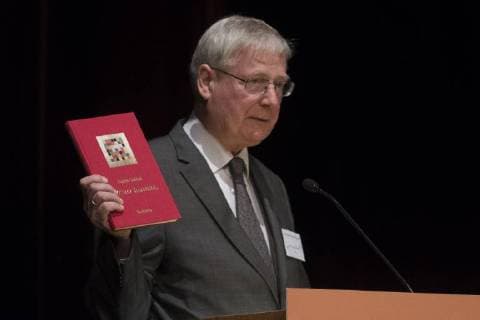 Culture Prize German Language 2017 Spokesman the Jury Prof Dr Helmut Happiness the Culture Prize German Language 2017 was at 11 11 2017 in Congress Palace in Kassel awarded Kassel Hesse Germany Congress Palace