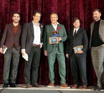 Elyas M Barek Hugh Gran Hugh Bonneville Jochen Watanabe Paddington 2 Premiere in Zoopalast in Berlin