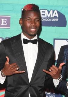 French fotballer Paul Pogba attends the red carpet arrivals of MTV European Music Awards at the SSE Arena in London on November 12, 2017.  LON20171112131 RUNExHELLESTAD
