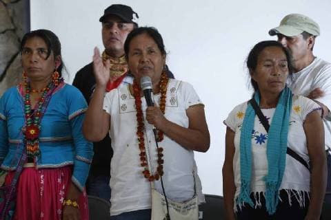 November 12, 2017 - EUM20171112POL02.JPG.AMATLÃN DE LOS REYES, Ver., Elections Elecciones-Candidata.- Maria de Jesus Patricio Martinez, Marichuy , aspirante a candidata presidencial para las elecciones de 2018, realiza una gira en la comunidad de Amatlan de los Reyes, Veracruz, este 12 de noviembre de 2017. Foto: Agencia EL UNIVERSAL AFBV  - ZUMAu78_ 20171112_zaf_u78_050 Copyright: xLuisxCortesx