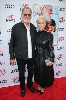 Helen Mirren and her Husband Taylor Hack Ford the The Leisure seeker Screening at 12 11 2017 in Frame of AFI close in Hollywood Los Angeles AFI close 2017 presented by Audi The Leisure seeker Screening photo call