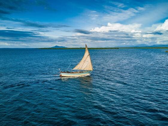 Fishing boat Sailing boat before Island Ankify North Madagascar Madagascar Africa Copyright: imageBROKER/MarkoxvonxderxOsten iblmav04588227.jpg