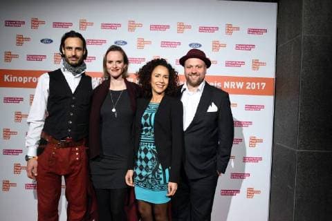 Actor Valentin Schreyer Cosima Viola Dunja and Moritz a Sachs l r , at 14 11 2017 in Cologne to award Ceremony the 27 Cinema program price NRW