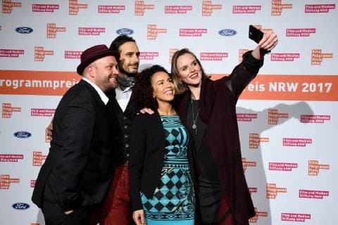 Actor Valentin Schreyer Cosima Viola Dunja and Moritz a Sachs , at 14 11 2017 in Cologne to award Ceremony the 27 Cinema program price NRW