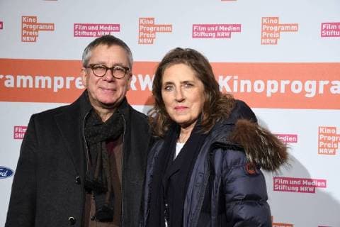 Gebhard Henke Program manager TV film Cinema and Series WDR and Petra Mueller Managing director the Film Foundation North Rhine Westphalia l r , at 14 11 2017 in Cologne to award Ceremony the 27 Cinema program price NRW