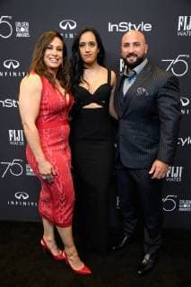 November 15, 2017 - West Hollywood, California, U.S. - DANY GARCIA, SIMONE GARCIA JOHNSON and DAVE RIENZI arrive at the s and InStyle s Celebration of the 2018 Golden Globe Awards Season and the Unveiling of the Golden Globe Ambassador. West Hollywood U.S. - ZUMAz03_ 20171115_shd_z03_167 Copyright: xHFPAx