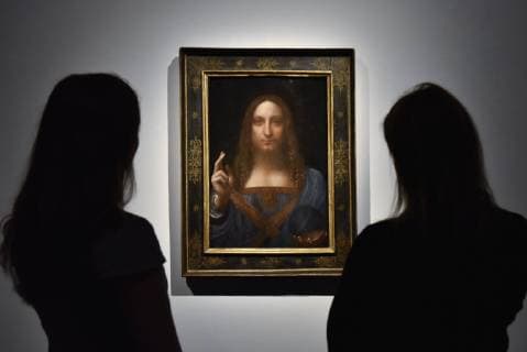 October 24, 2017 - London, UK - FILE PICTURE LONDON, UK. Staff members view Salvator Mundi , c1500, by Leonardo da Vinci at a photocall at Christie s in London. The artwork is the last Da Vinci painting in private hands and was offered for sale by Christie s in New York on 15 November with an estimate in the region of US$100m, but eventually sold for $450m including buyer s premium. London UK  - ZUMAl94_ 20171024_zaf_l94_055 Copyright: xStephenxChungx