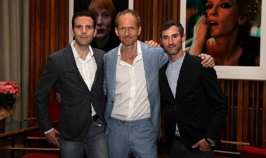 Premiere from manifesto in Presence the Director Julian at 16 11 17 in Cinema International Dario Suter Director Julian and Joel Brandeis at the Premiere from manifesto at 16 11 17 in Cinema International Berlin Berlin Germany Cinema International