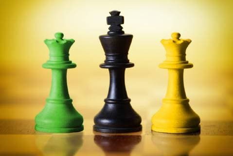 Chessmen in the Colours Black Yellow and Green Symbolic image Jamaica Coalition ** NUR FUER REDAKTIONELLE ZWECKE ** EDITORIAL USE ONLY **