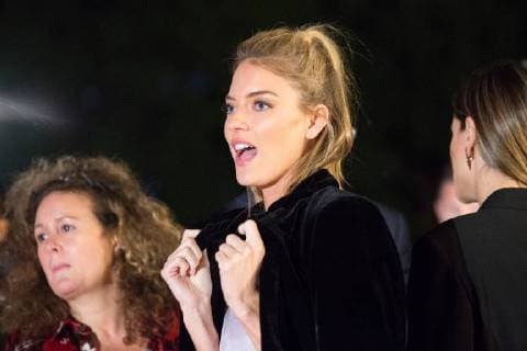 Victoria s Secret Angel and American model Martha Hunt poses before taking group photos ahead of the 2017 Victoria s Secret Fashion Show at the Mercedes-Benz Arena in Shanghai, China, 18 November 2017. Victoria s Secret Angel Martha Hunt flaunts slender waist in crop top in Shanghai  pbu712853_17