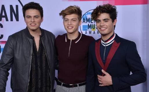 Liam Attridge, Ricky Garcia, and Emery Kelly of Forever In Your Mind arrive for the annual American Music Awards held at Microsoft Theater in Los Angeles, on November 19, 2017.  LAP2017111948 JIMxRUYMEN