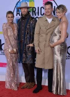 Hayley Stommel, Tyler Hubbard, Brian Kelley and Brittney Marie Cole arrive for the annual American Music Awards held at Microsoft Theater in Los Angeles, on November 19, 2017.  LAP2017111970 JIMxRUYMEN