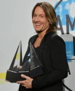 Keith Urban appears backstage as a triple winner for Favorite Country Album, Favorite Country Song, and Single of the Year at the annual American Music Awards held at Microsoft Theater in Los Angeles, on November 19, 2017.  LAP2017111985 JIMxRUYMEN