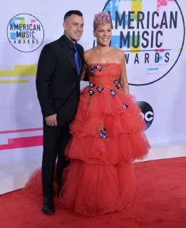 Pink and Carey hart arrive for the annual American Music Awards held at Microsoft Theater in Los Angeles, on November 19, 2017.  LAP20171119117 JIMxRUYMEN