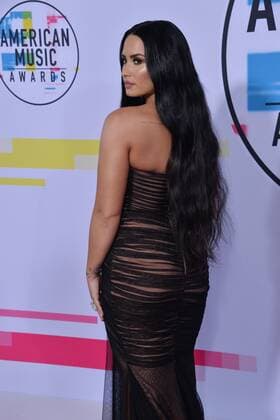 Singer Demi Lovato arrives for the annual American Music Awards held at Microsoft Theater in Los Angeles, on November 19, 2017.  LAP20171119122 JIMxRUYMEN