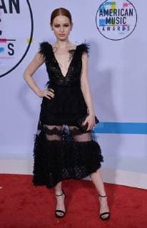 Actress Madelaine Petsch arrives for the annual American Music Awards held at Microsoft Theater in Los Angeles, on November 19, 2017.  LAP20171119140 JIMxRUYMEN
