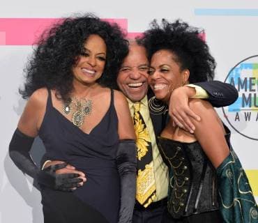 Singer and actress Diana Ross and Berry Gordy appear backstage with their daughter Rhonda Ross Kendrick during the annual American Music Awards held at Microsoft Theater in Los Angeles, on November 19, 2017.  LAP20171119191 JIMxRUYMEN