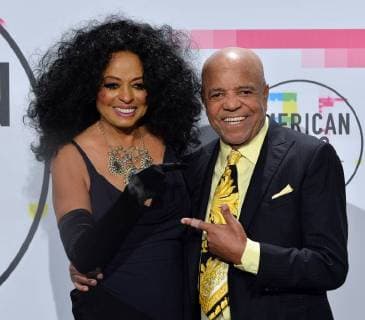 Singer and actress Diana Ross and Berry Gordy appear backstage during the annual American Music Awards held at Microsoft Theater in Los Angeles, on November 19, 2017.  LAP20171119194 JIMxRUYMEN