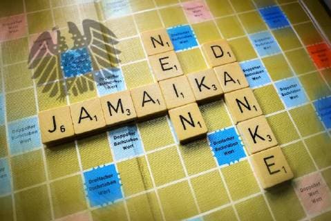 Letters form the Words Jamaica no and Thank you Symbolic image for the failure the Jamaica Discussions ** NUR FUER REDAKTIONELLE ZWECKE ** EDITORIAL USE ONLY **