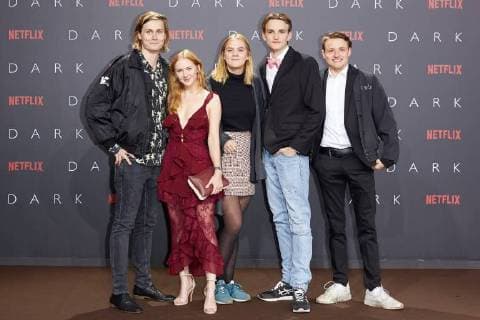 Moritz Jahn Gina Alice Stiebitz Nele Trebs Ludger and Paul LUX European premiere the first German NETFLIX Original Series Dark in Zoopalast in Berlin at 20 11 207 European premiere Dark