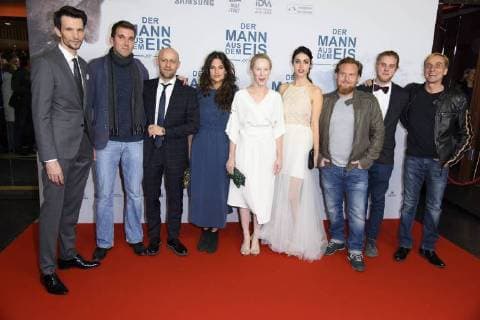 Sabin Tambrea Felix Randau Juergen Vogel Violetta Schurawlow Susanne WUEST Anna F Axel Stone Martin Augustin Schneider André M Hennicke at the public premiere from the Man out the Ice in Zoo Palace in Berlin at 21 11 2017