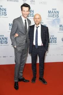 Sabin Tambrea Juergen Vogel at the public premiere from the Man out the Ice in Zoo Palace in Berlin at 21 11 2017