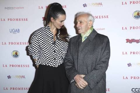 The Promise - La Promesse Premiere at Publicis Champs Elysees on November 21, 2017 in Paris Charles Aznavour;Charlotte Le Bon Paris France  562490