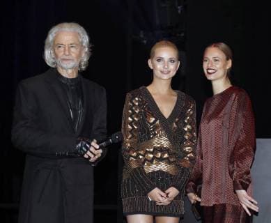 Dr Hermann Buehlbecker Sole holder LAMBERTZ Anna Hiltrop cosima auermann at the LAMBERTZ Fine Art calendar presentation in the Friedrichstadtpalast Berlin