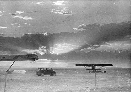Spanish government planes ready for night bombing on Huesca . It is stated by the Spanish Government that Huesca , the important centre on the Aragon front , North west of Saragossa , has been recaptured from the rebels by loyalists . The fall of Huesca was preceded by a bombardment in which the city power magazine blew up and a battery of guns was destroyed . Photo shows , Government planes ready to take off for a night bombing attack on Huesca . 9 September 1936 Original caption from negative, Zaragoza Zaragoza Spain Copyright: Topfoto  UnitedArchivesEU046518