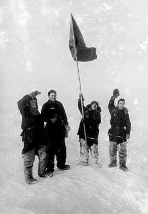 First, an exclusive pictures of the rescue of the North Pole expedition from their ice floe. These pictures, which had just arrived in London, the first (and exclusive) pictures of the rescue of the four Russian scientists and their dog, Jolly, from the small ice floe after they had drifted for nine months from the North Pole towards the coast of Greenland. The scientists, Ivan Papanin (leader), Ernest Krenkel (radio operator), Pyotr Shirshov (Marine biologist), Eugene Federov (astronomer), were taken from the ice camp by the Soviet icebreakers Taimir and Murman as the ice was crumbling beneath them and they were in grave danger. The first to reach the camp was Gennady Vlasov, the airman of the rescue expedition, who landed his plane on the ice. As these pictures show, the scientists seem to be in excellent physical condition and  UnitedArchivesEU053594