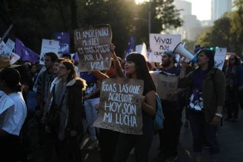 November 26, 2017 - Mexico City, Mexico - Women march marking the International Day for the Elimination of Violence against Women, in Mexico City, Saturday, Nov. 25, 2017. They are demanding justice in the face of the many missing and murder cases against women, that have not been resolved by Mexican authorities. Mexico City Mexico  - ZUMAn230 20171126_zaa_n230_007 Copyright: xEmilioxEspejelx