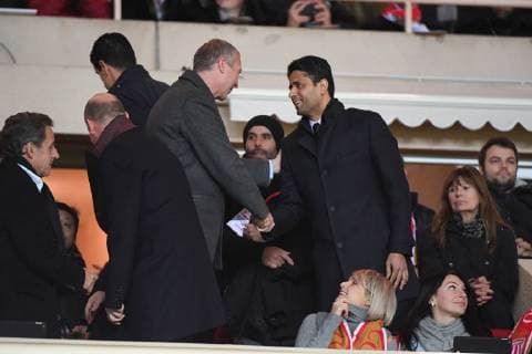 Nasser Al Khelaifi (PRESIDENT PSG) - Vadim Vasilyev - Monaco vs Paris SG CELEBRITES : Monaco vs Paris SG - Ligue 1 Conforama - 26 11 2017 lioneLURMAN PANORAMIC 