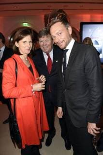 Katrin Göring Eckardt Karl Ulrich Kuhlo and Christian Lindner at the n tv anniversary celebration on the occasion of the 25th anniversary of the news channel in the Berlin Representative Office of Bertelsmann SE Co KGaA Berlin 28 11 2017 Foto:xF.xKernx xFuturexImage