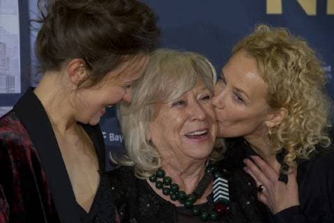 from left Tinka FUERST Prince Actress Margarethe von TROTTA Germany Director Katja RIEMANN Germany Red carpet actress Red Carpet Show Film premiere Forget about Nick 28 11 2017 at Lichtburg in Essen