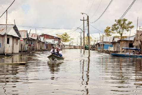 Wooden houses in flooded area of Belem, Iquitos, Peru, South America Copyright: NandoxMachado 1248-64