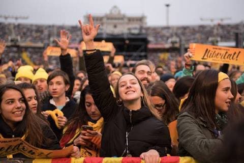 BARCELONA, SPAIN 2nd of DECEMBER. Concert to collect moeny for the political prisioners organized by Assamblea NAcional Catalana in Olyimpic Stadium Lluis Companys Cordon Press  MarcxGonzalezx xAFP7 Concert for freedom in Catalonia, Spain, Dec 02th 2017