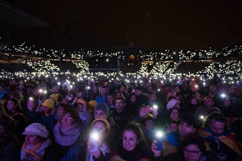 BARCELONA, SPAIN 2nd of DECEMBER. Concert to collect moeny for the political prisioners organized by Assamblea NAcional Catalana in Olyimpic Stadium Lluis Companys Cordon Press  MarcxGonzalezx xAFP7 Concert for freedom in Catalonia, Spain, Dec 02th 2017