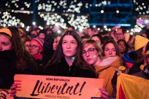 BARCELONA, SPAIN 2nd of DECEMBER. Concert to collect moeny for the political prisioners organized by Assamblea NAcional Catalana in Olyimpic Stadium Lluis Companys Cordon Press  MarcxGonzalezx xAFP7 Concert for freedom in Catalonia, Spain, Dec 02th 2017