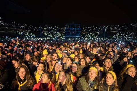 BARCELONA, SPAIN 2nd of DECEMBER. Concert to collect moeny for the political prisioners organized by Assamblea NAcional Catalana in Olyimpic Stadium Lluis Companys Cordon Press  MarcxGonzalezx xAFP7 Concert for freedom in Catalonia, Spain, Dec 02th 2017