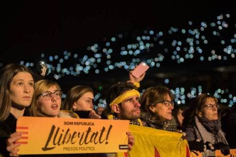 BARCELONA, SPAIN 2nd of DECEMBER. Concert to collect moeny for the political prisioners organized by Assamblea NAcional Catalana in Olyimpic Stadium Lluis Companys Cordon Press  MarcxGonzalezx xAFP7 Concert for freedom in Catalonia, Spain, Dec 02th 2017
