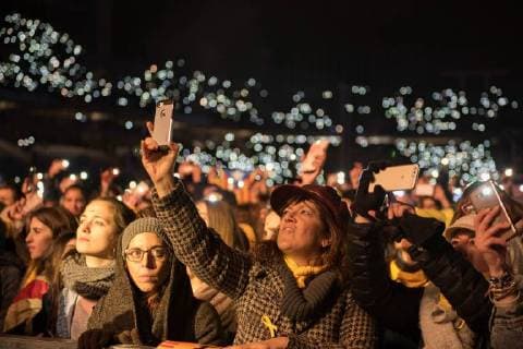 BARCELONA, SPAIN 2nd of DECEMBER. Concert to collect moeny for the political prisioners organized by Assamblea NAcional Catalana in Olyimpic Stadium Lluis Companys Cordon Press  MarcxGonzalezx xAFP7 Concert for freedom in Catalonia, Spain, Dec 02th 2017