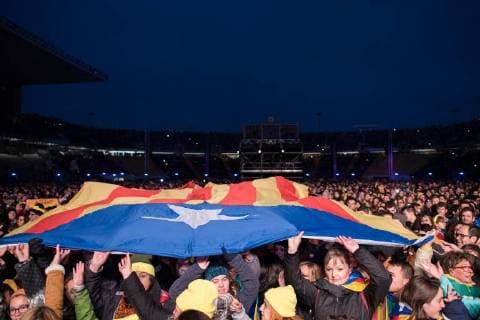 BARCELONA, SPAIN 2nd of DECEMBER. Concert to collect moeny for the political prisioners organized by Assamblea NAcional Catalana in Olyimpic Stadium Lluis Companys Cordon Press  MarcxGonzalezx xAFP7 Concert for freedom in Catalonia, Spain, Dec 02th 2017